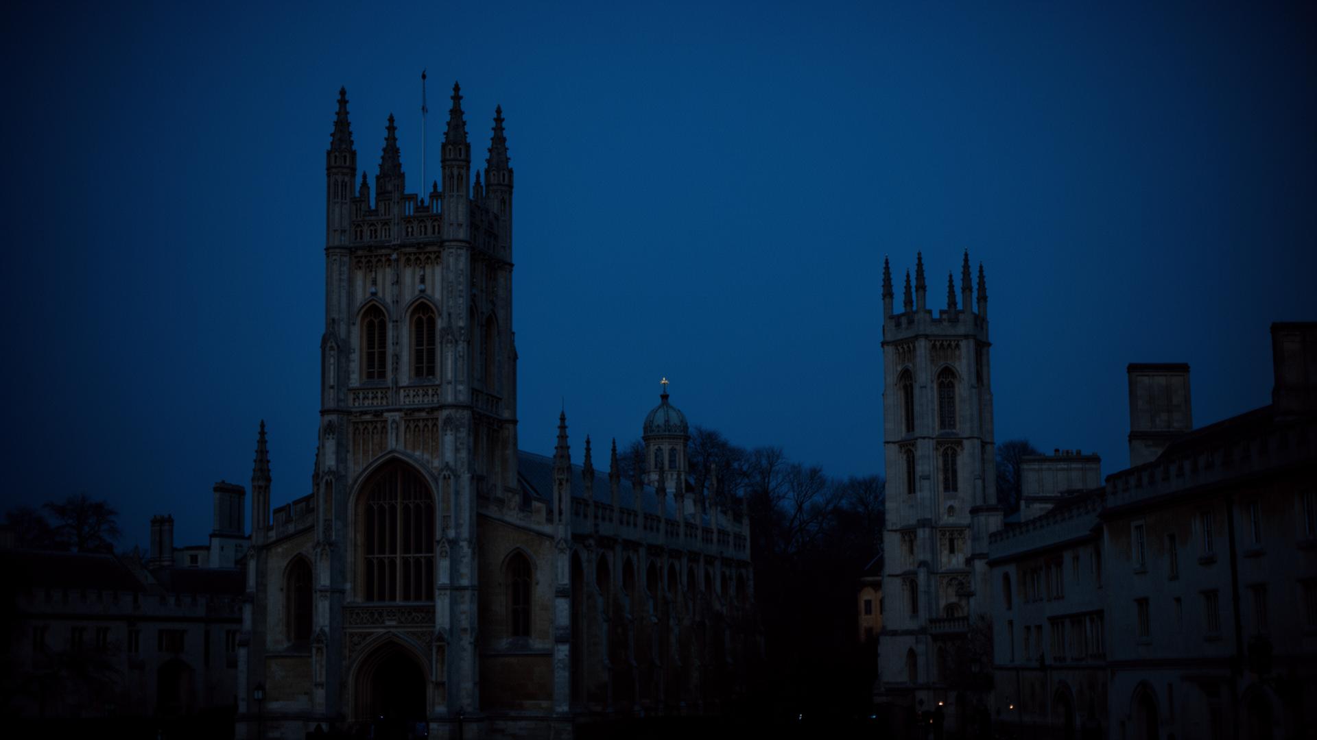 King's College Chapel at twilight, Cambridge, United Kingdom